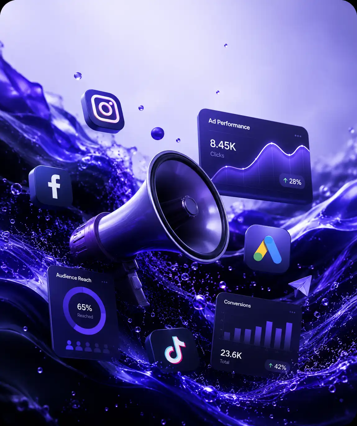 Social media and paid advertising results — reach, clicks, and conversions